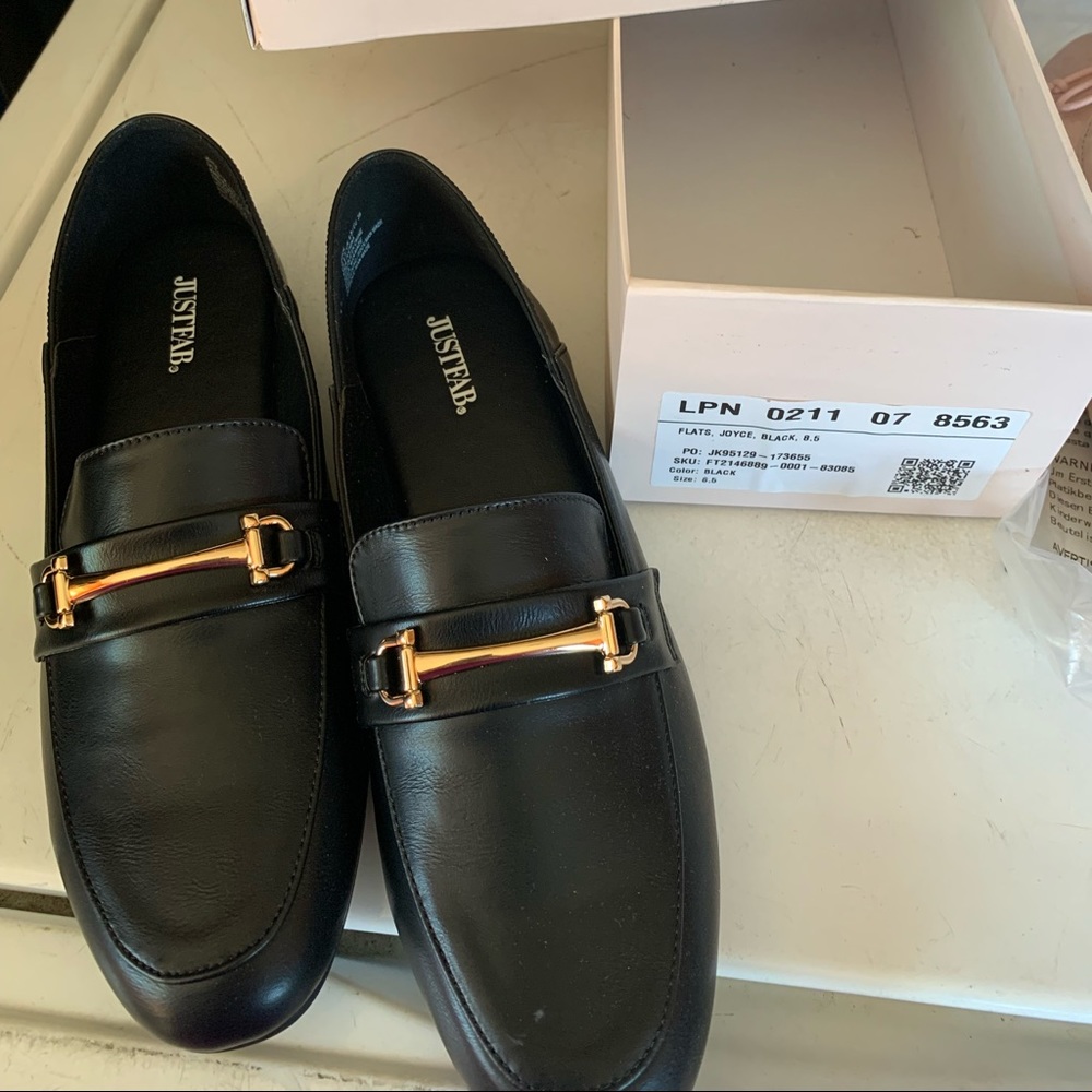 Just Fab black dress shoes